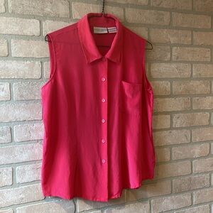 Vintage Jaclyn Smith Classic 100% Silk Pink Sleeveless Blouse, Women’s Medium